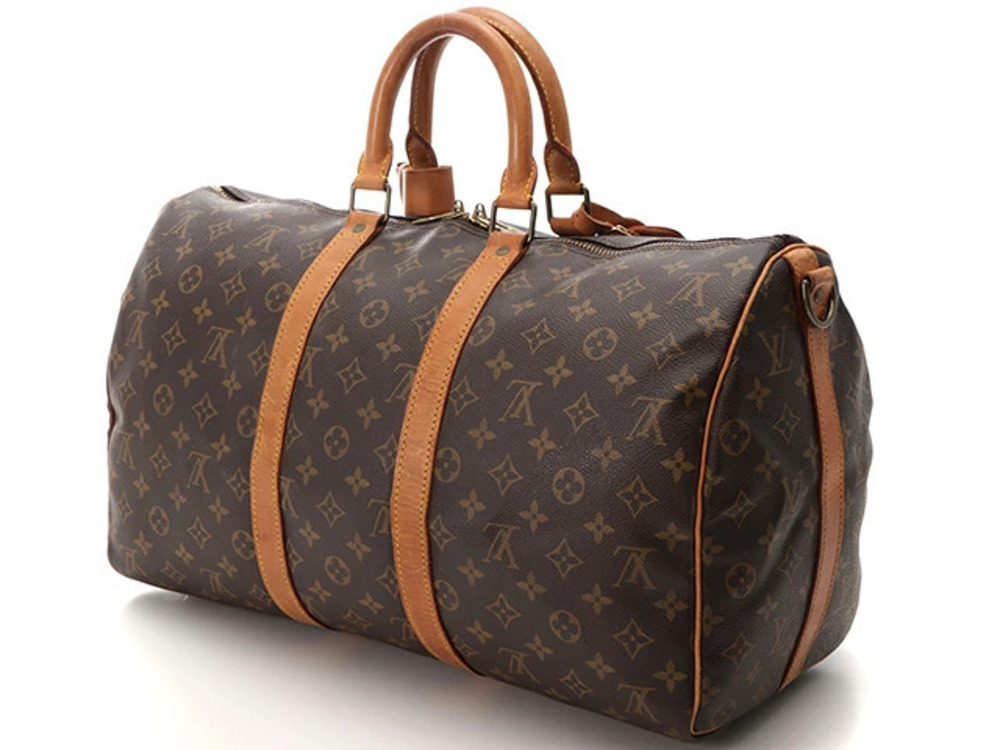 Louis Vuitton Bandouliere Bag Keepall Monogram Boston Brown